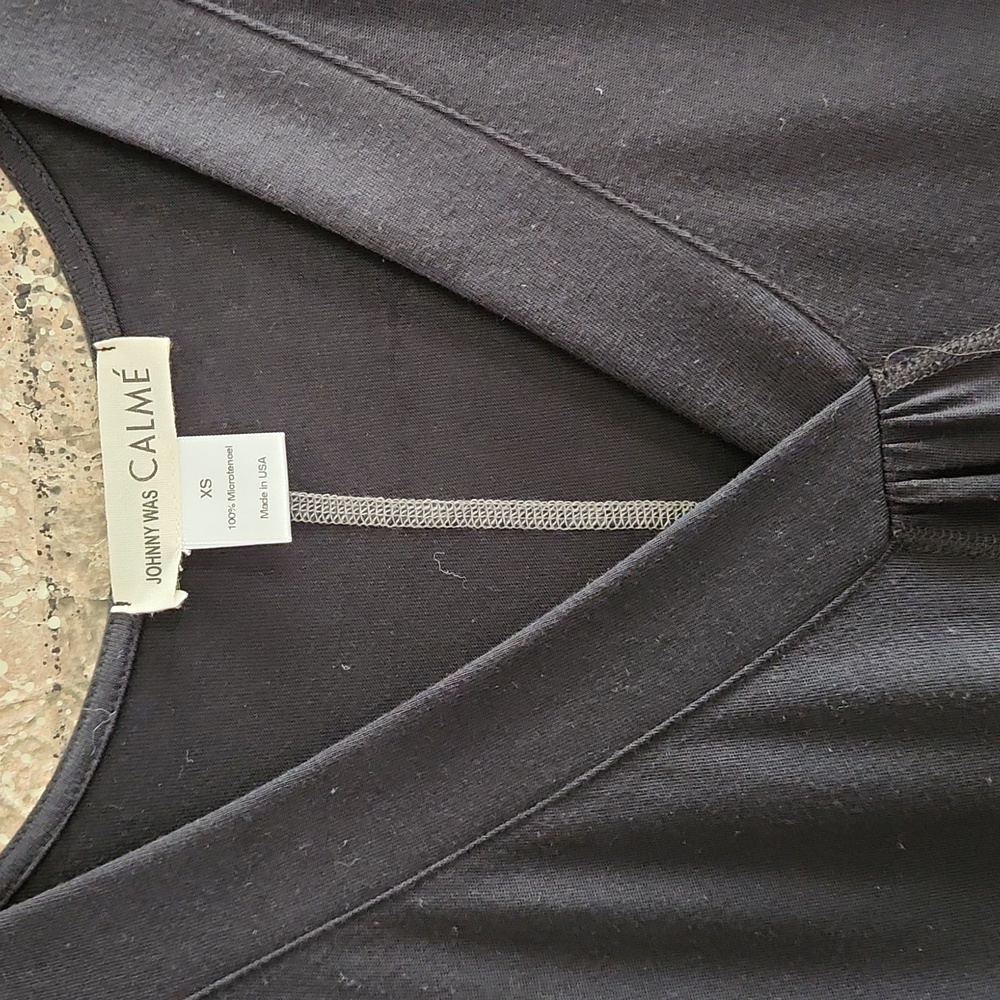 Johnny Was 'CALME' Black V neck Tunic XS - Picture 4 of 8